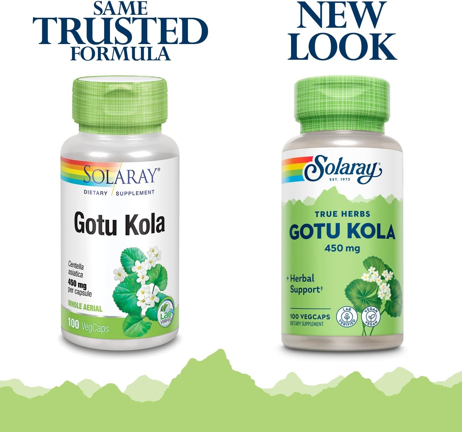 Solaray Gotu Kola 450 mg – Pack de 2 (200 Cápsulas Vegetales)