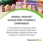 NaturesPlus Animal Parade Vitamina C sin Azúcar para Niños - Pack de 2 (180 comprimidos masticables)