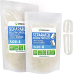 XPRS Nutra Cápsulas Vacías de Gelatina Tamaño 2 - 1000 Unidades Separadas en Bolsas - Cápsulas Transparentes para Rellenar Suplementos Caseros