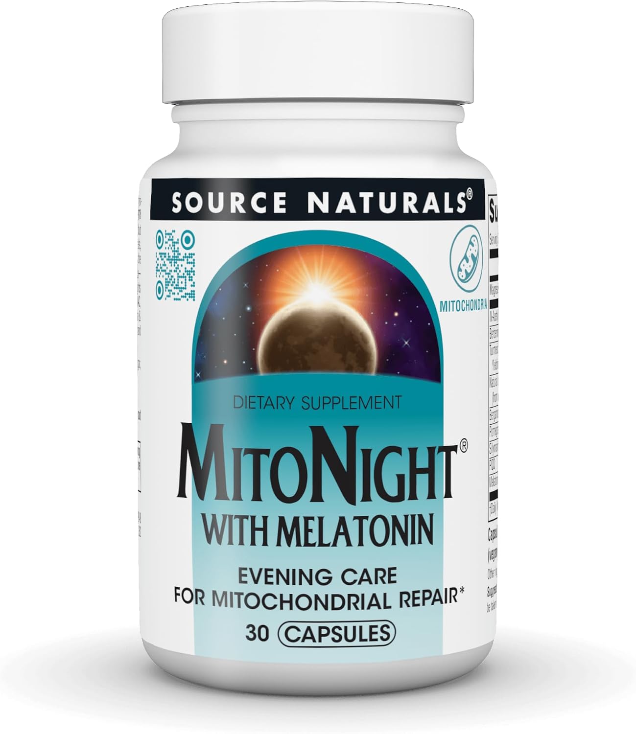 Source Naturals MitoNight® con Melatonina – Cuidado Nocturno para la Reparación Mitocondrial (30 Cápsulas)