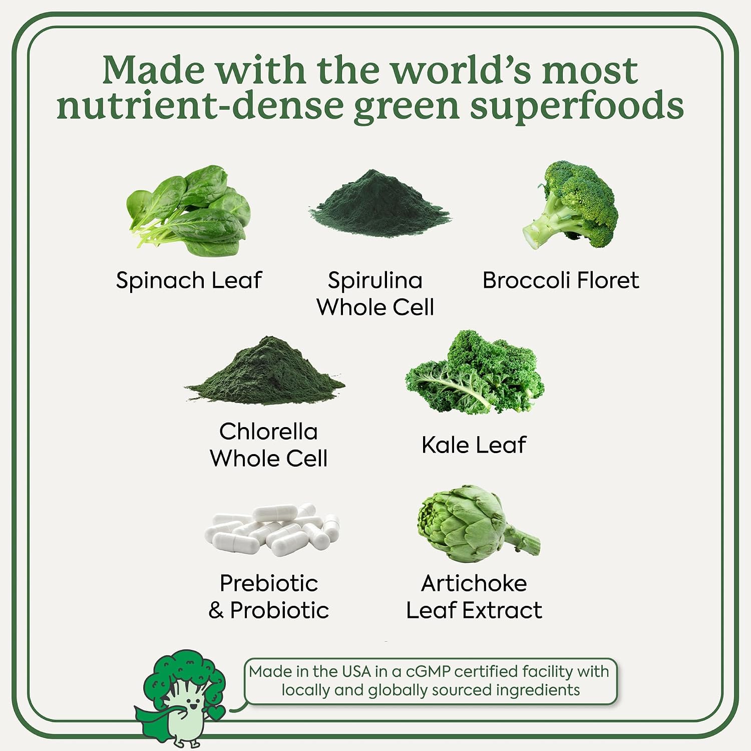 WonderGreens Kids Super Veggie Gummies - Gomitas de verduras sin azúcar para niños con probióticos - Sabor a manzana verde (30 unidades)