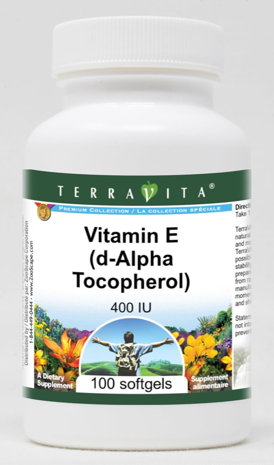 Terravita Vitamina E (d-Alfa Tocoferol) - 400 UI (100 Cápsulas Blandas)