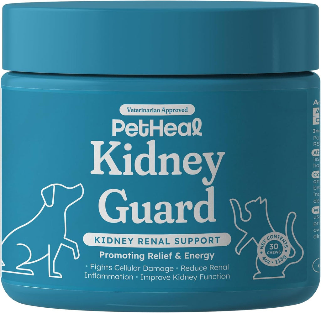 PetHeal Kidney Guard Chews para Perros - Apoyo Renal - 30 Snacks Blandos Sabor Cerdo