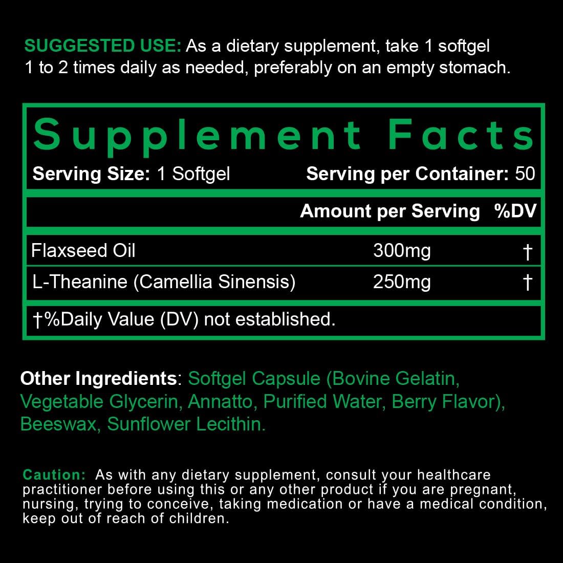Smarter L-Teanina 250mg - 150 Cápsulas Blandas (3 Envases)