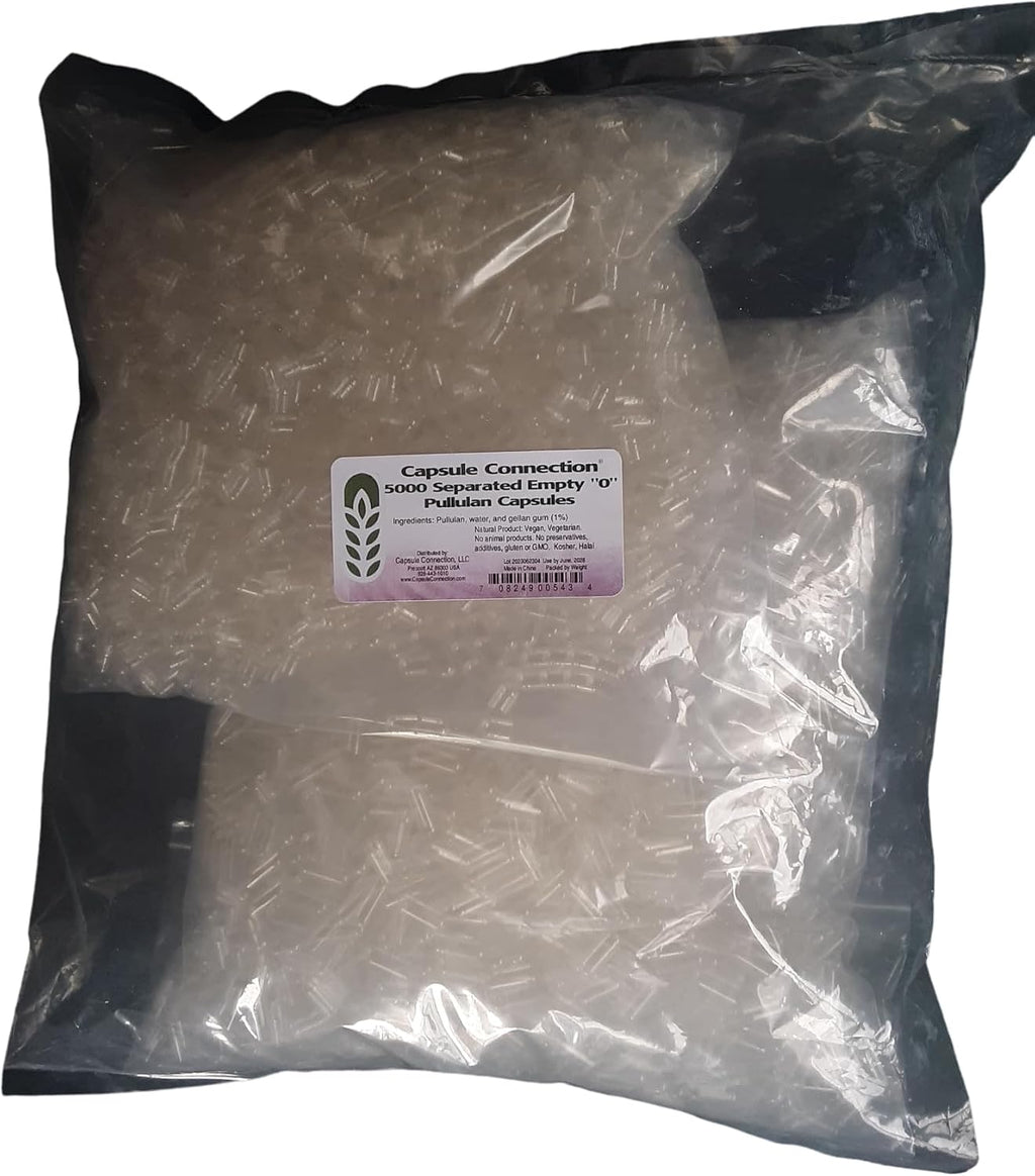 Capsule Connection Cápsulas Vacías de Pullulano Separadas, Tamaño 0, Veganas (100 uds.)