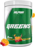 Alpha Supps Alpha Greens - Superalimento en polvo con frutas y verduras - Naranja Cereza - 30 raciones
