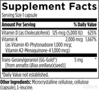 Designs for Health Vitamina D Supreme - Vitamina D3 5000 UI con 2000 mcg de Vitamina K como MK-4 para Huesos, Corazón y Sistema Inmunológico (60 Cápsulas)