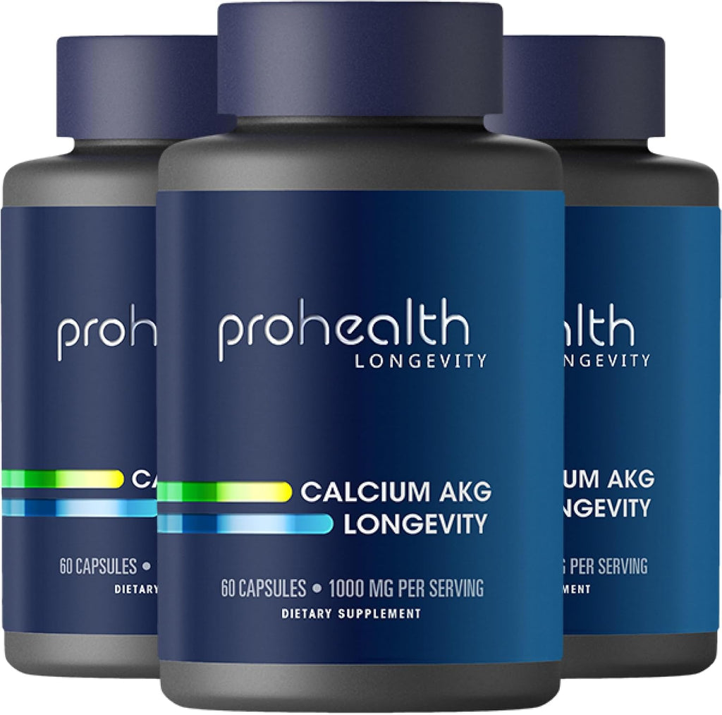 ProHealth Ca-AKG Suplemento de Alfa-cetoglutarato de Calcio (1000 mg, 60 Cápsulas)