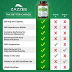 Zazzee Indol-3-Carbinol (I3C) – 200 mg por cápsula, 120 cápsulas veganas con BioPerine