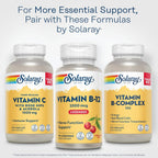 SOLARAY Vitamina B12 2000 mcg Pastillas Sabor Cereza Natural - Sin Azúcar, Vegano - 90 Pastillas