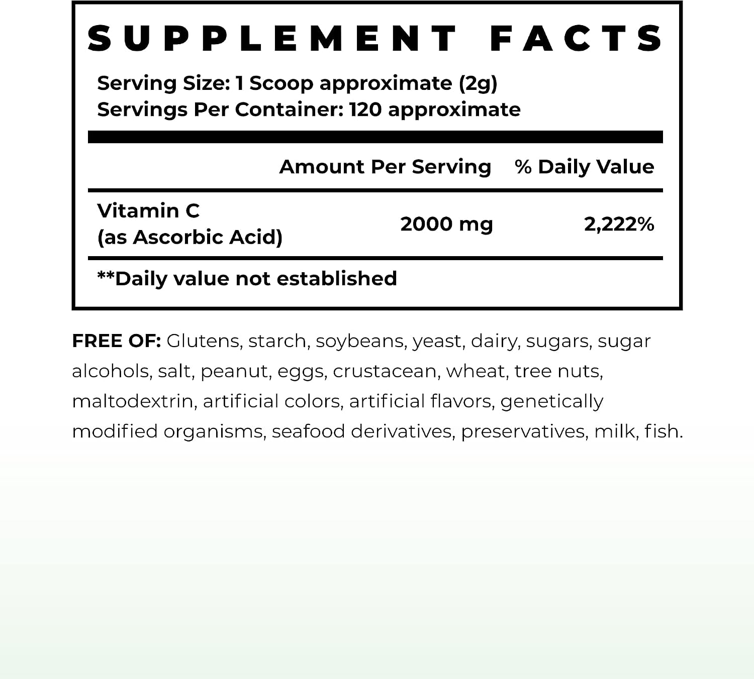 Vitamina C en Polvo 2000 mg - Immune & Genetics Protocols LLC