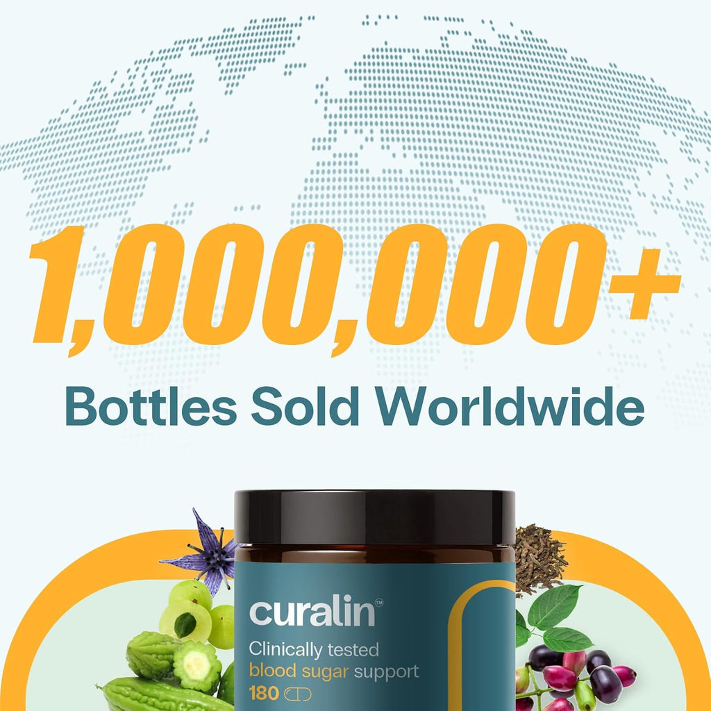 Curalin Blood Sugar Complex: Complejo de 9 Hierbas para el Metabolismo de la Glucosa y Energía - 180 Cápsulas