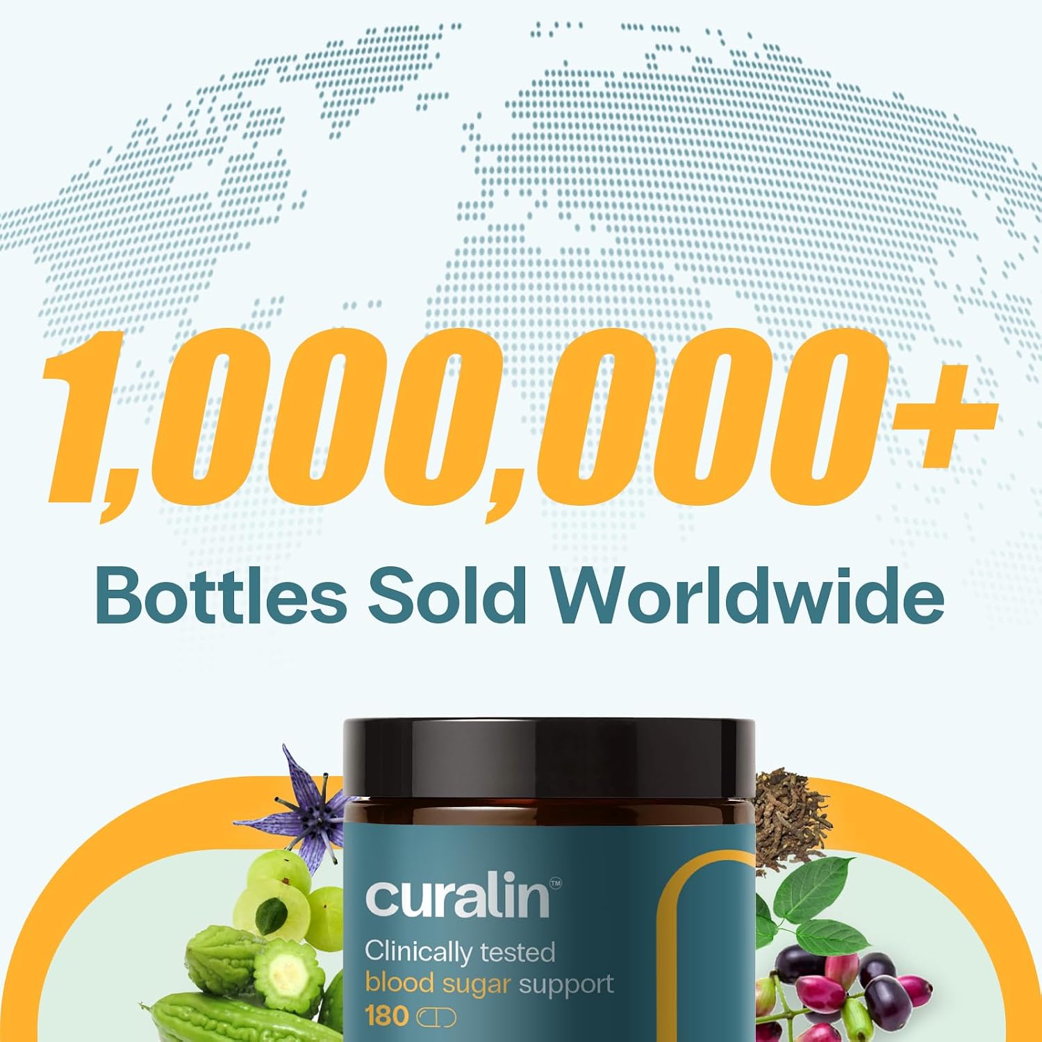 Curalin Blood Sugar Complex: Complejo de 9 Hierbas para el Metabolismo de la Glucosa y Energía - 180 Cápsulas