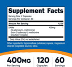 Nutricost SAM-e 400mg, 120 Cápsulas Vegetales - S-Adenosil-L-Metionina