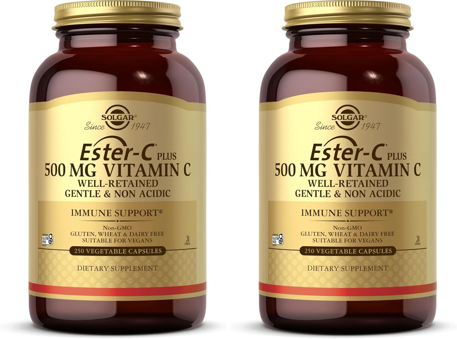 Solgar Ester-C Plus 500 mg Vitamina C (Complejo Ascorbato) - 250 Cápsulas Vegetales