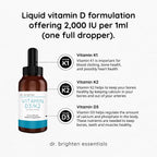 Dr. Brighten Vitamina D3+K2 Gotas Líquidas Concentradas, 60 ml
