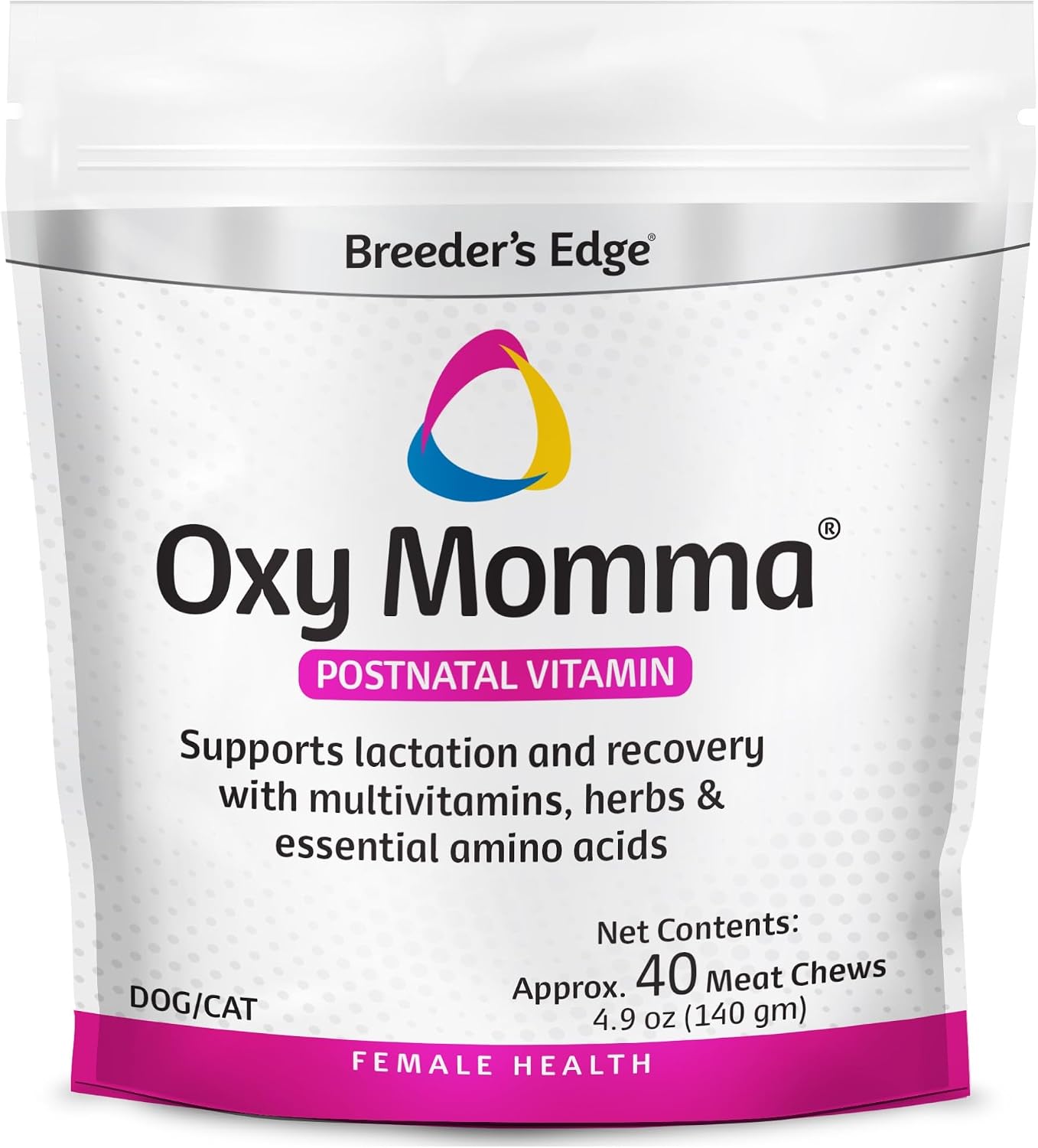 Breeder's Edge Oxy Momma - Complemento postnatal para perros y gatos, 40 unidades