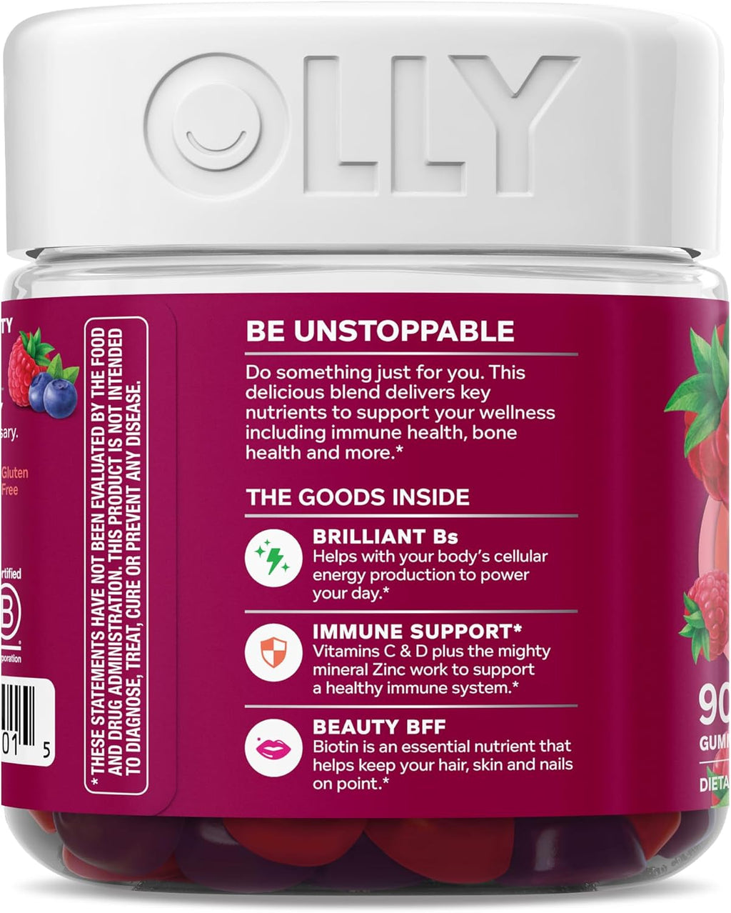 OLLY Multivitamínico para Mujeres en Gominolas, Sabor a Bayas, 90 Gominolas (45 Días)
