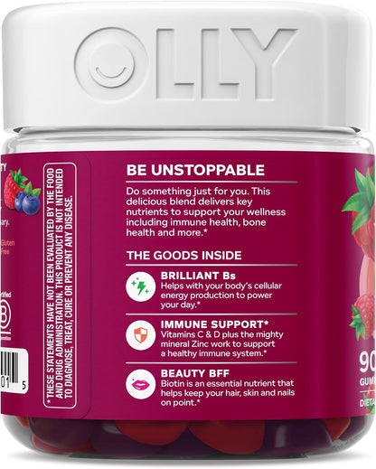 OLLY Multivitamínico para Mujeres en – Vitaminas del grupo B (B1, B2, B3, B5, B6, B7, B9, B12) : Contribuyen al – Image 9