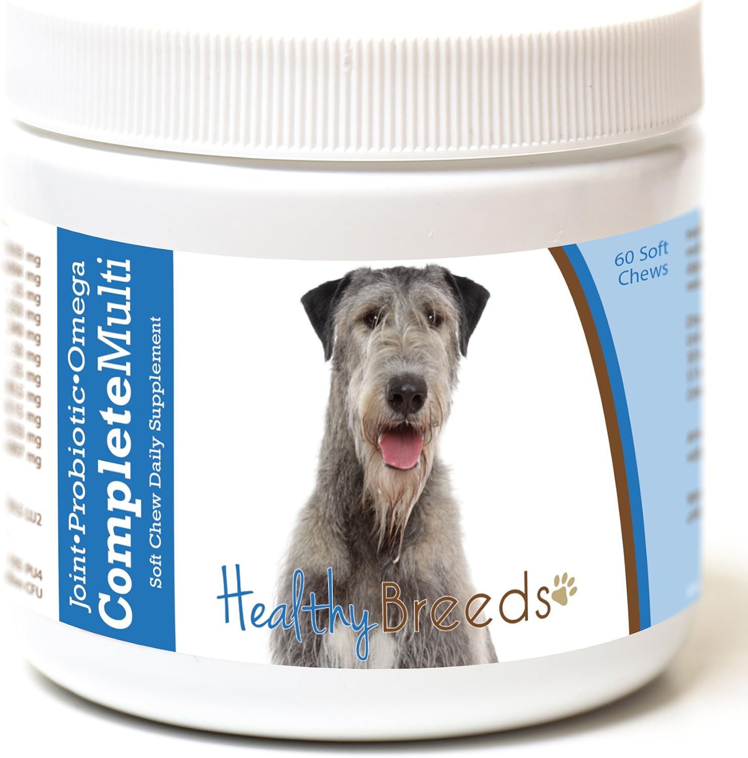Healthy Breeds Multivitamínico Completo para Irish Wolfhound - Con Probióticos, Glucosamina, Condroitina y Omega - 60 Masticables Suaves