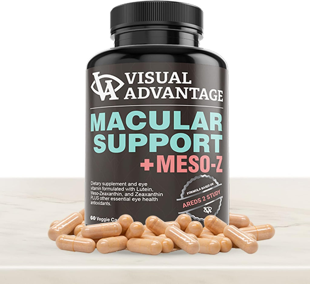 Visual Advantage® Macular Support + Meso-Z – Protección Ojos Luz Azul con Triple Antioxidante (60 Comprimidos)