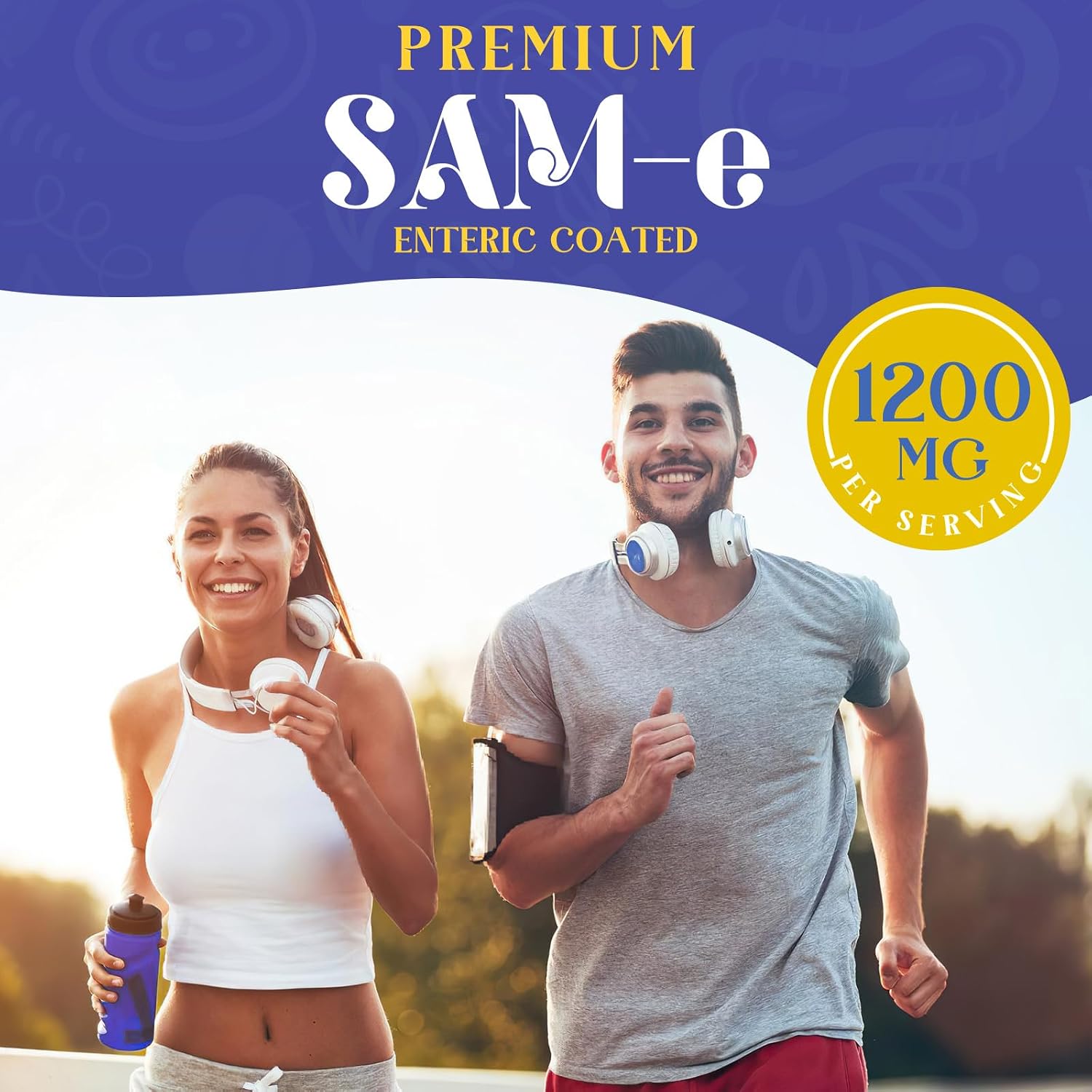 Enerlix SAM-e 1200 mg con CoQ10 y 5-HTP - 60 Comprimidos Recubiertos Entéricos Veganos