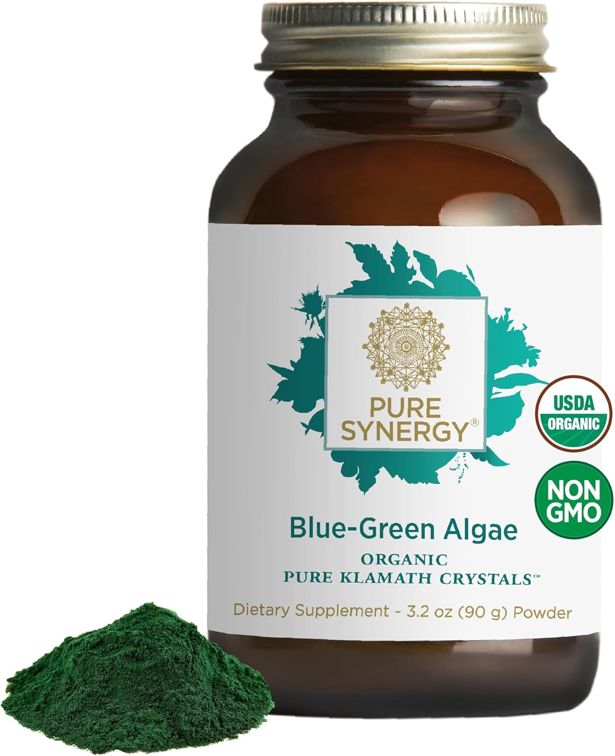 PURE SYNERGY Polvo de Alga Verde Azul | Superalimento con Clorofila | Suplemento Orgánico de AFA | Energía, Claridad Mental y Desintoxicación (90 g)