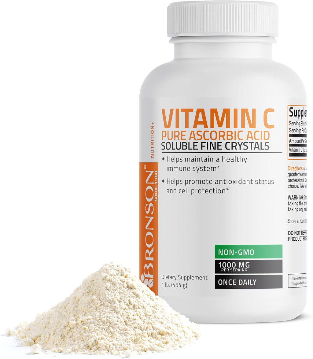 Bronson Vitamina C en Polvo - Ácido Ascórbico Puro - 454 g (1 Libra)