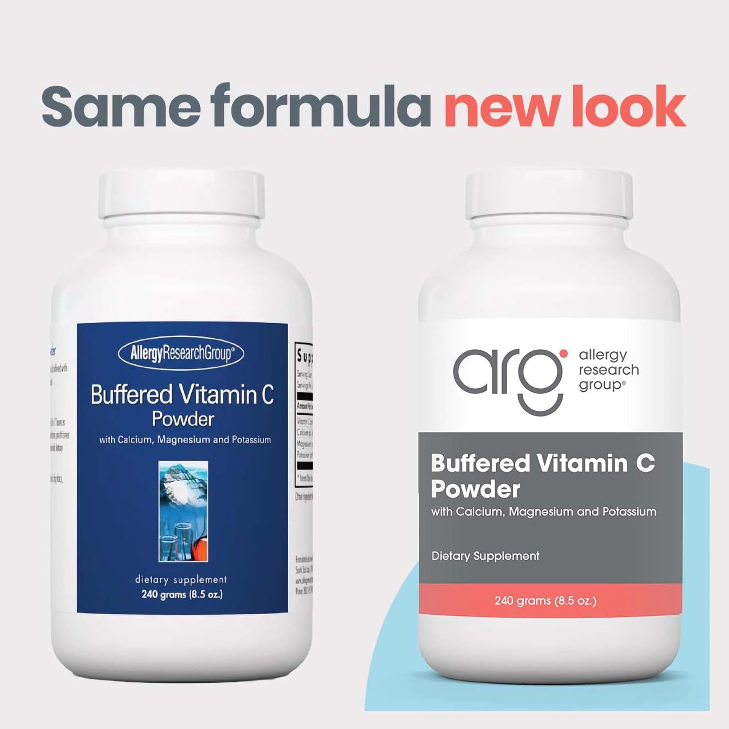 ARG Buffered Vitamin C Powder - Vitamina C Tamponada con Minerales - 102 Porciones - 241 g
