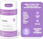 Health by Habit Libido Blend 2 Pack (60 Cápsulas) - Mezcla Afrodisíaca Natural con Maca y Ashwagandha, Vegano, Sin OMG, Sin Azúcar