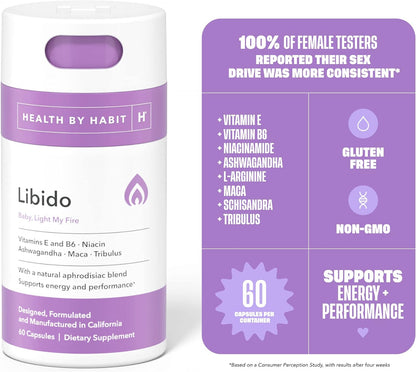 Health by Habit Libido Blend 2 Pack (60 – Ashwagandha (Withania somnifera): Considerada un adaptógeno en la – Image 4