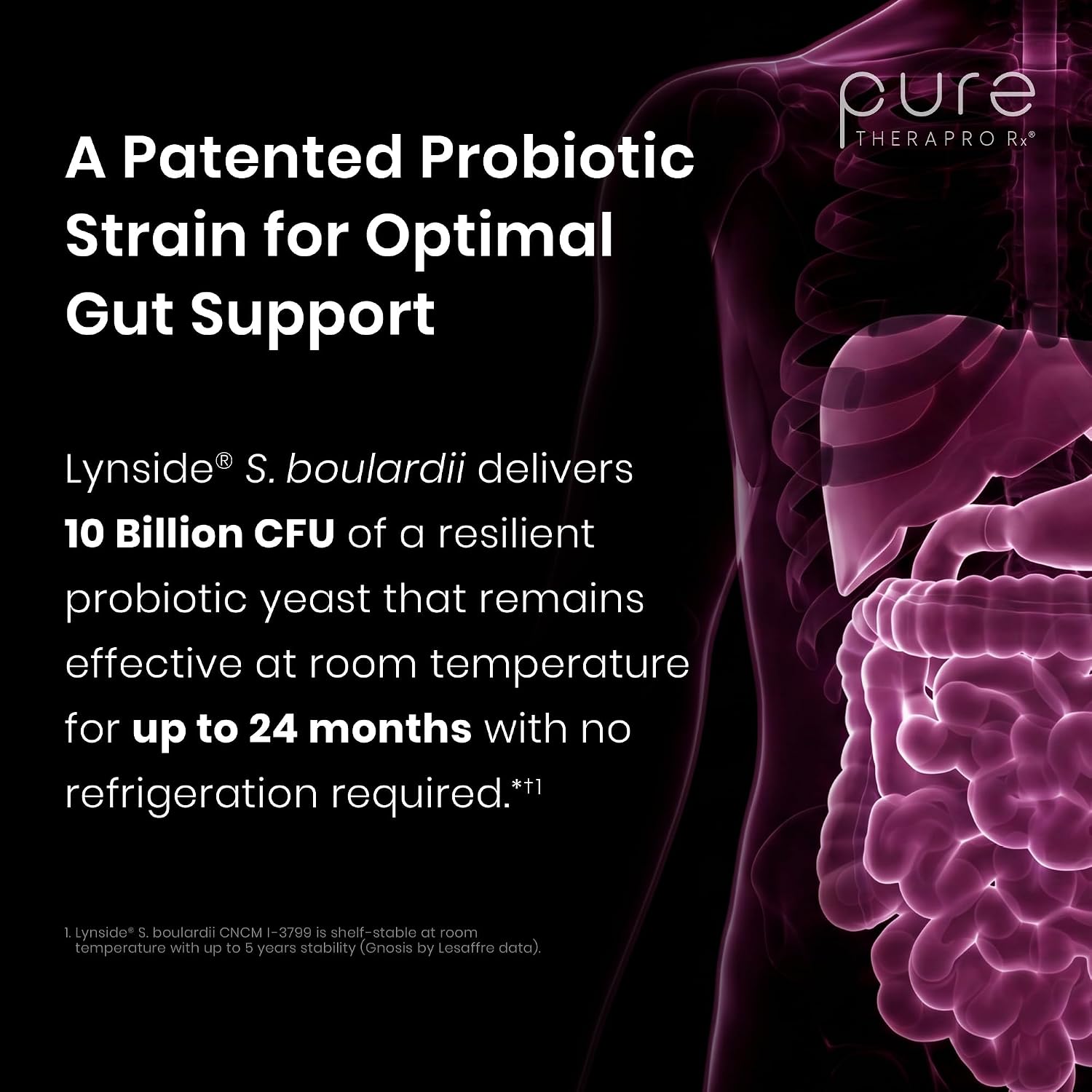 Pure Therapro Rx Saccharomyces Boulardii Probióticos 10 mil millones UFC - 60 Cápsulas