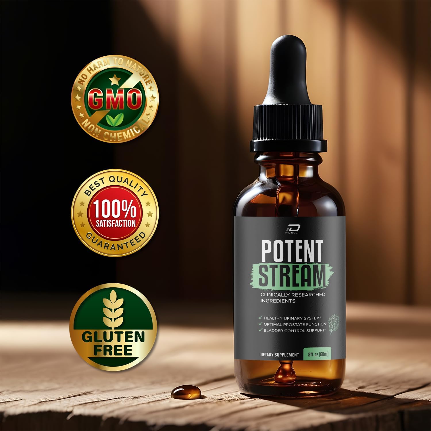 Potent Stream Gotas para la Salud - Suplemento Líquido para Hombres, Máxima Potencia, 2 Paquetes (2 Meses de Suministro)