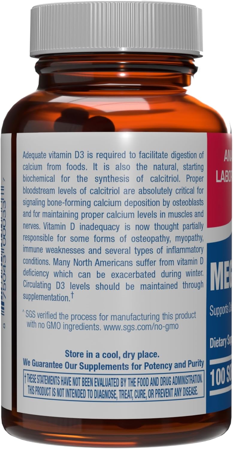 Vitamina D3 1000IU – Fórmula Clínica, Alta Absorción – 100 Cápsulas