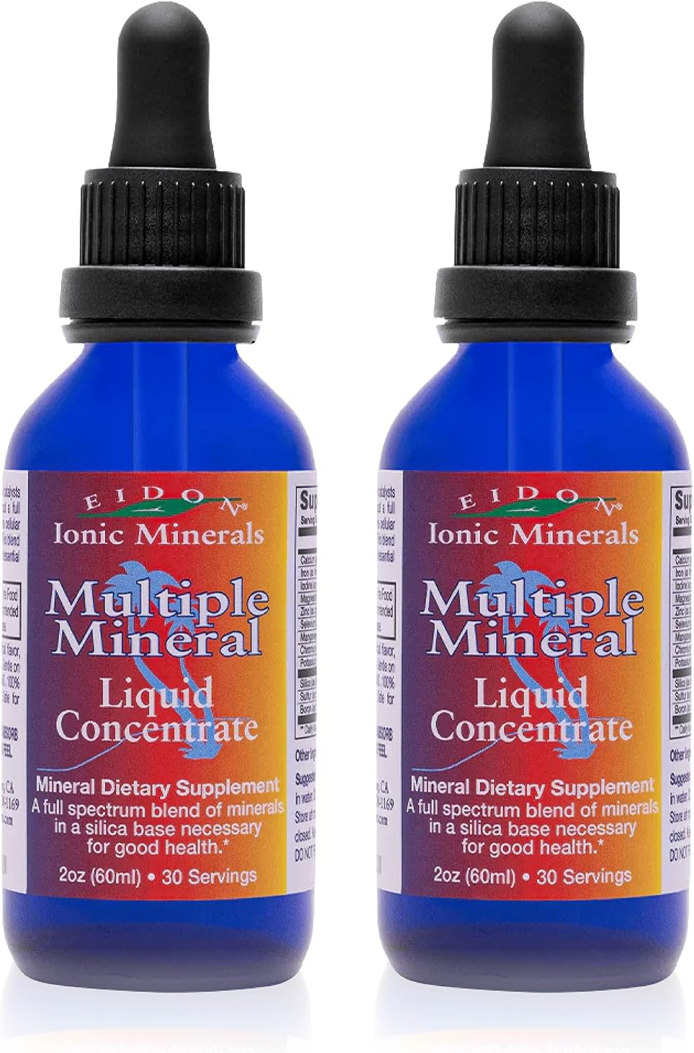 Eidon Ionic Minerals - Suplemento Líquido de Múltiples Minerales - 2 Pack de 2 oz (59 ml cada uno)