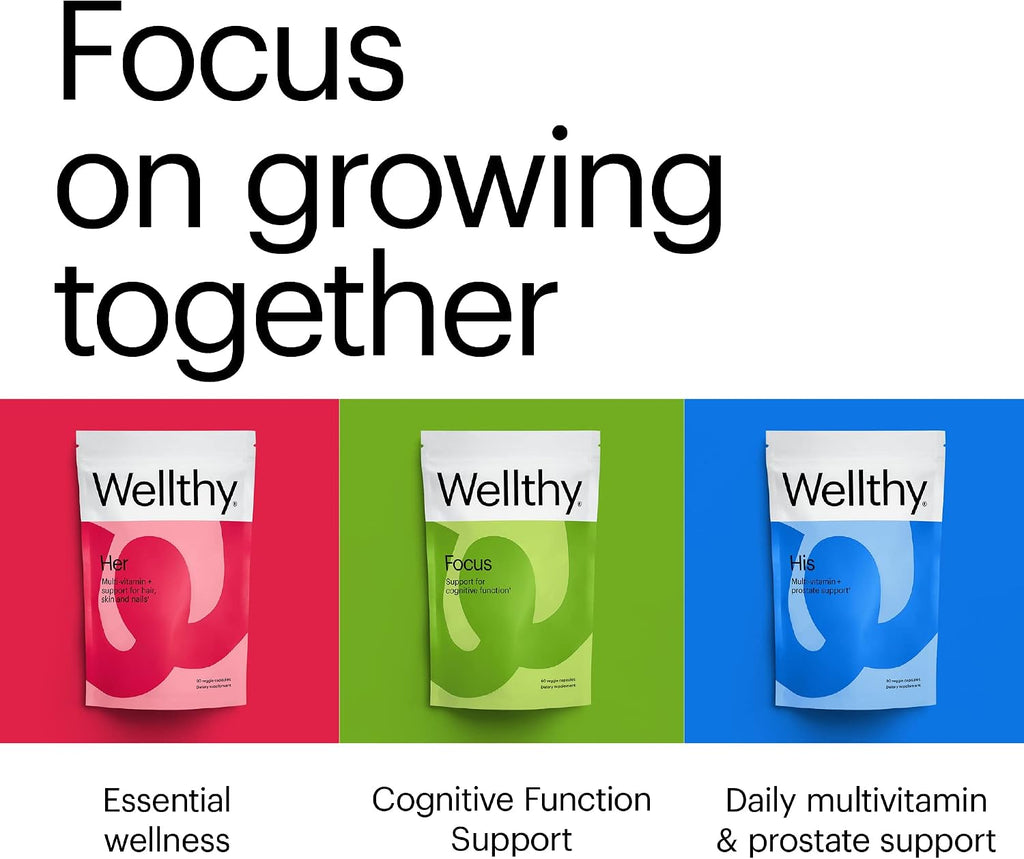 Wellthy Focus - Complemento cognitivo para concentración y memoria (30 días)