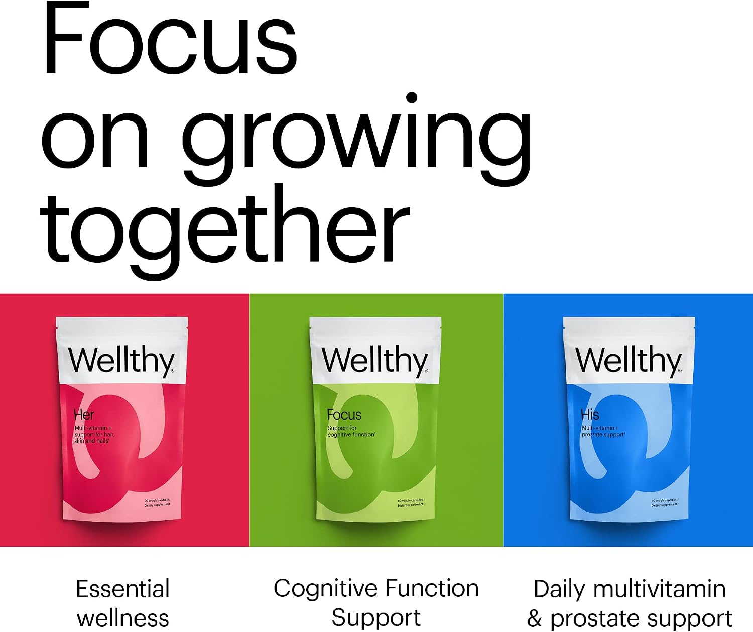 Wellthy Focus - Complemento cognitivo para concentración y memoria (30 días)
