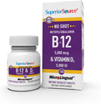 Superior Source NO Shot Metilcobalamina B12 5000 mcg con D3 5000 UI - 100 Tabletas Sublinguales de Disolución Rápida
