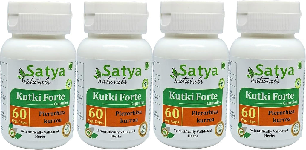 Satya Naturals Kutki Forte Cápsulas 500 mg - 60 Cápsulas Vegetales - Extracto de Kutki (Picrorhiza Kurroa) 10:1
