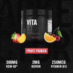 Jacked Factory Vita XT Performance Vitamin Powder - Multivitamínico en Polvo para Hombres, Sabor Fruit Punch, 30 Servicios
