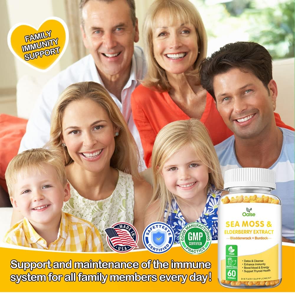 OALSE Sea Moss Gummies 2000mg - 8 en 1 con Vitamina C, D3 y Zinc - Pack de 2