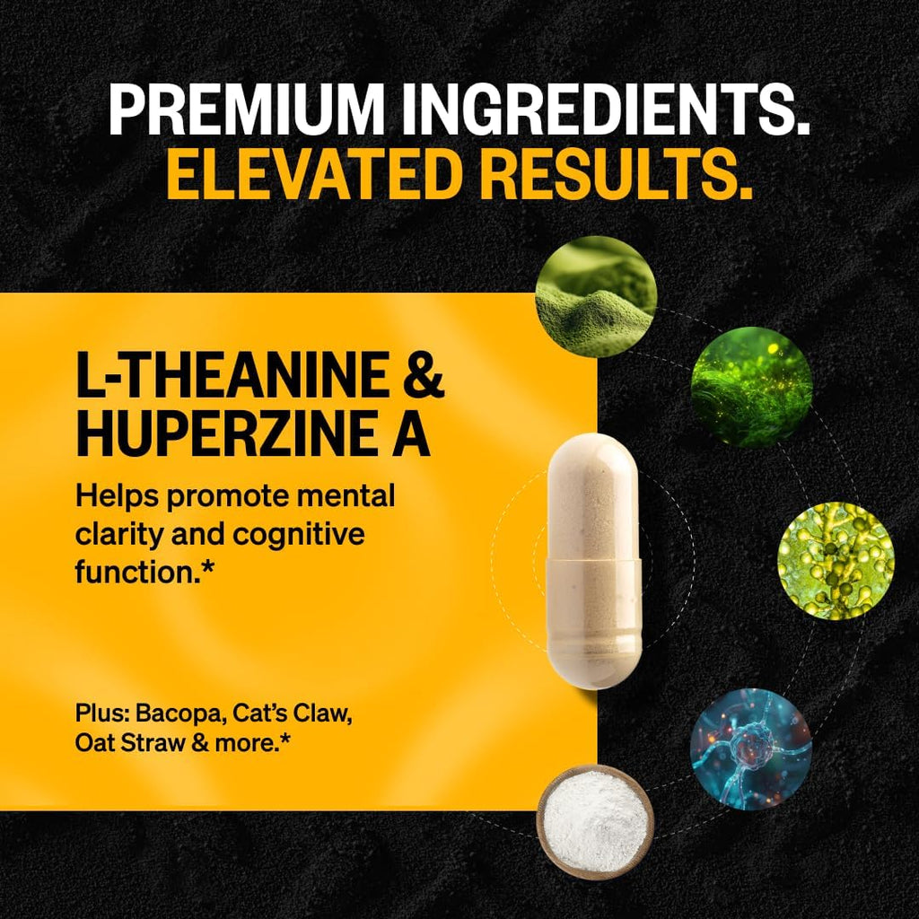 ONNIT Alpha Brain Cápsulas Nootrópicas para Hombres y Mujeres, Memoria, Enfoque y Claridad Mental, con L-Theanina y Vitamina B6, 90 Cápsulas Cada Una, Paquete de 3 (270 Cápsulas)