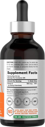 Horbäach Vitamina A Líquida Gotas - 118 ml (4 fl oz) con Aceite MCT Orgánico