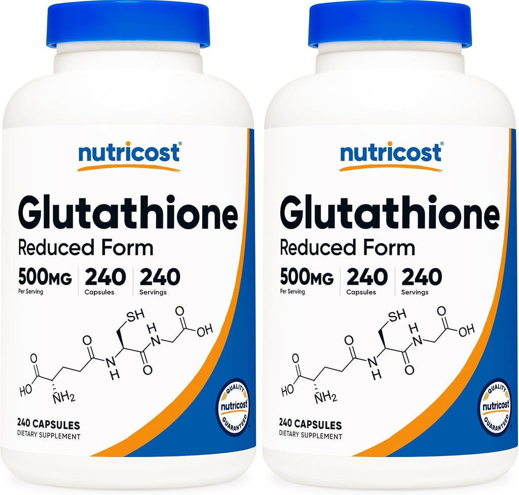 Nutricost Glutatión 500mg, 240 Cápsulas - Sin Gluten, No GMO