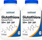 Nutricost Glutatión 500mg, 240 Cápsulas - Sin Gluten, No GMO