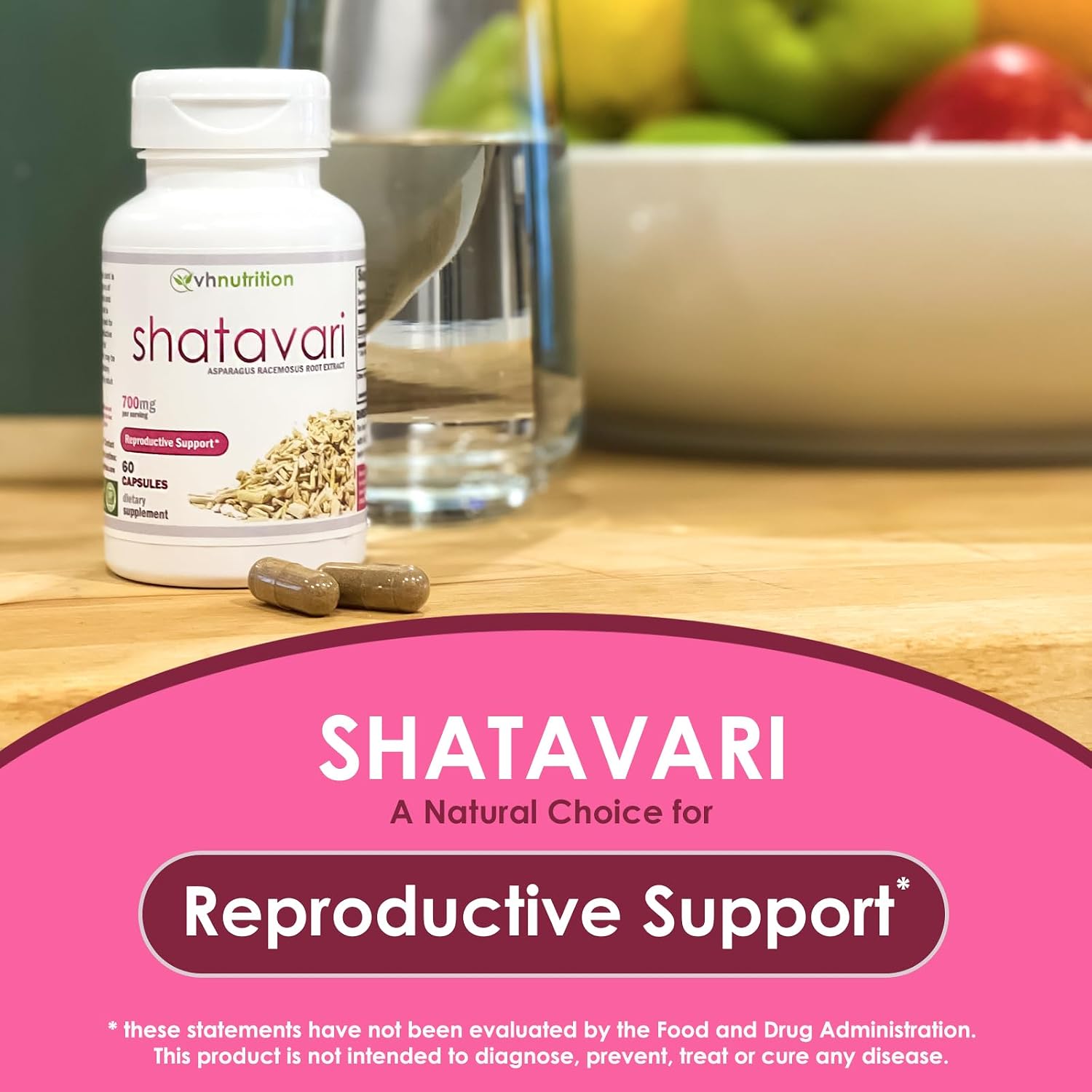 VH Nutrition SHATAVARI | Extracto de Asparagus Racemosus 700mg | Vitalidad Femenina* | Equilibrio Hormonal* | 60 Cápsulas