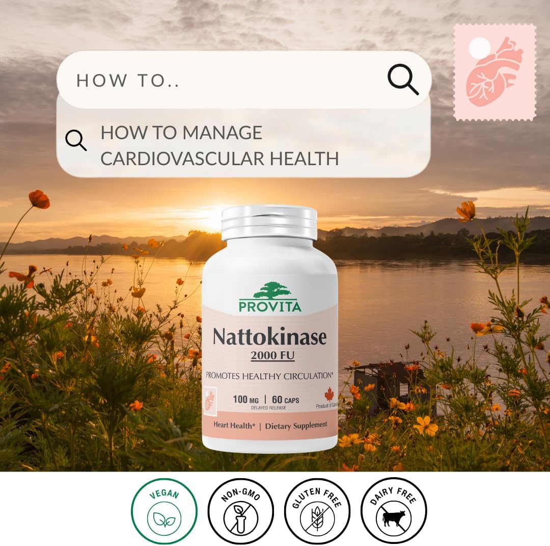 PROVITA Nattoquinasa 2000 FU | 100mg | 60 Cápsulas | Salud Cardiovascular