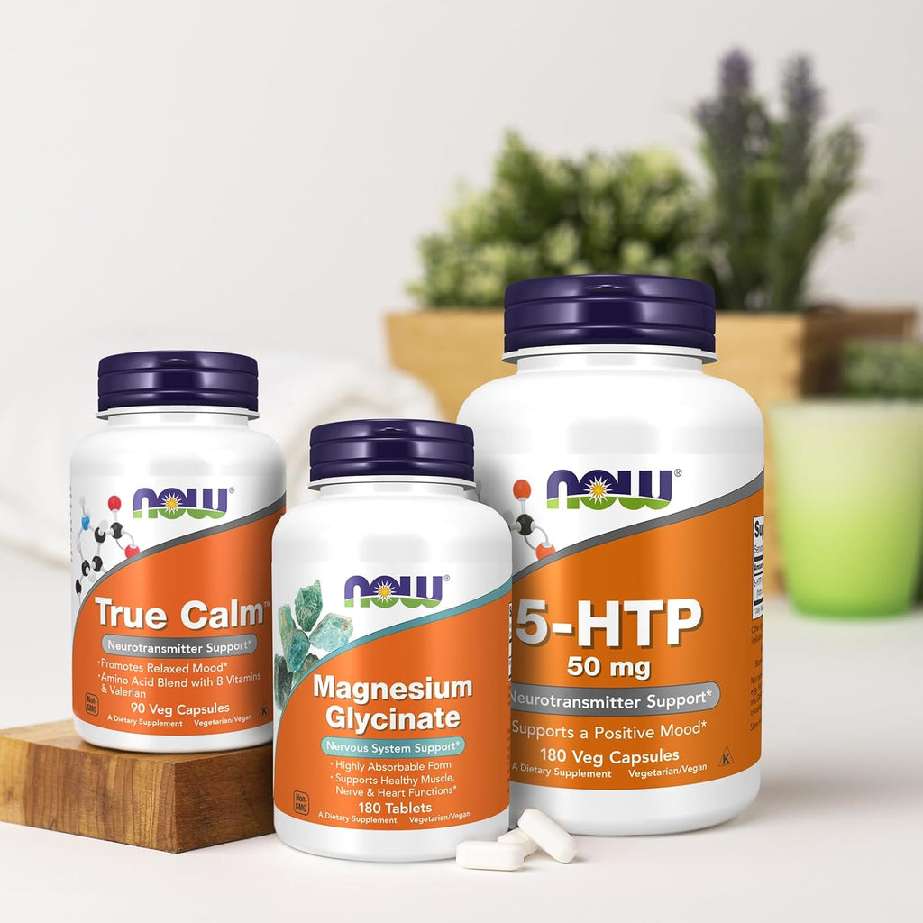 NOW Foods True Calm, con Magnesio, GABA y Vitaminas B - 90 Cápsulas Vegetales