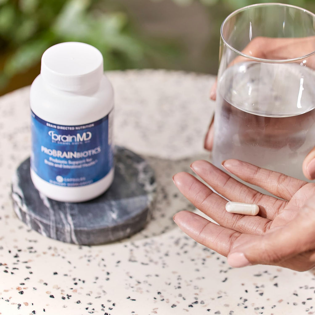BRAINMD ProBRAINbiotics - 3 mil millones UFC, 60 cápsulas - Apoyo a la salud intestinal - Sin gluten