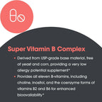 ARG Supervitamina B - Complejo B Completo con Coenzimas B2 y B6 - Hipoalergénico - 120 Cápsulas